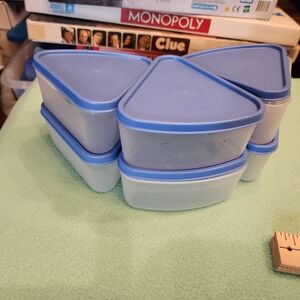 Blue and White Food Storage Containers